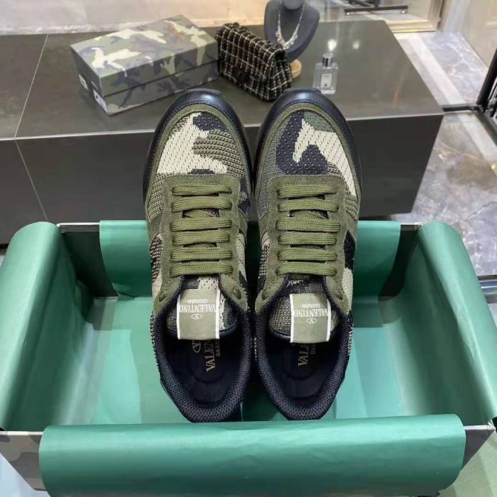 Valentino Mesh Fabric Camouflage Sneaker Size 39-45   5-Color