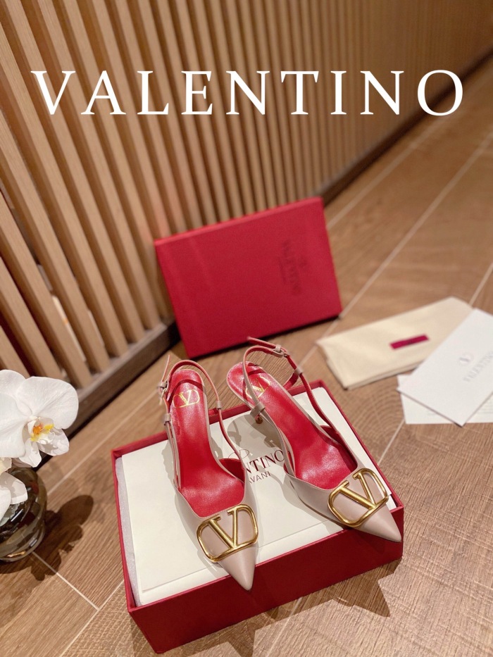 Valentino Vlogo Signature Calfskin Slingback Pumps Size 35-41 4-Color