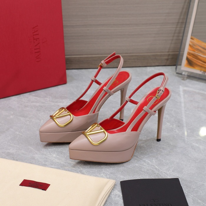 Valentino Vlogo Signature Calfskin Slingback Pumps Size 35-41 4-Color