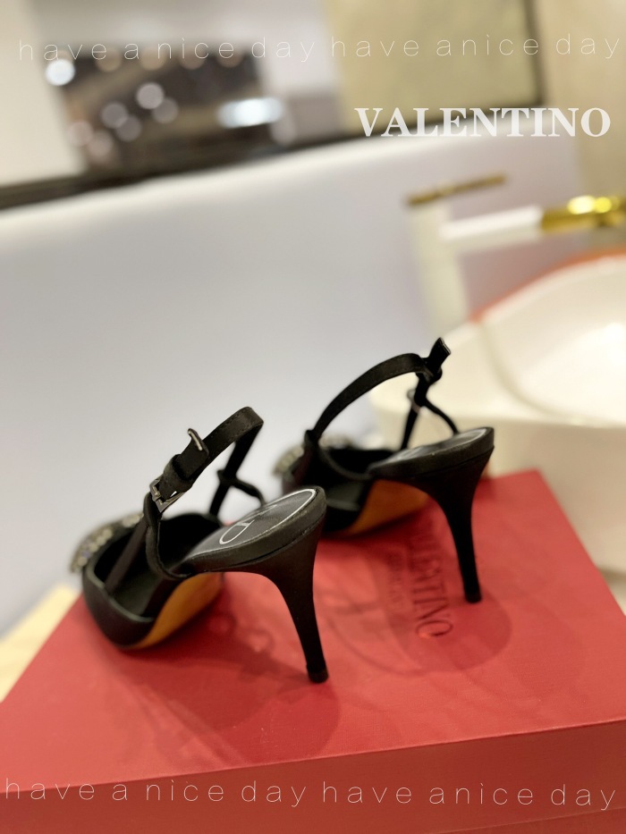 Valentino Vlogo Signature Satin Slingback Pumps Size 35-41 6-Color