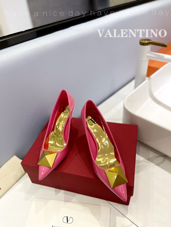 Valentino One Stud Patent Leather Pumps Size 35-41 4-Color