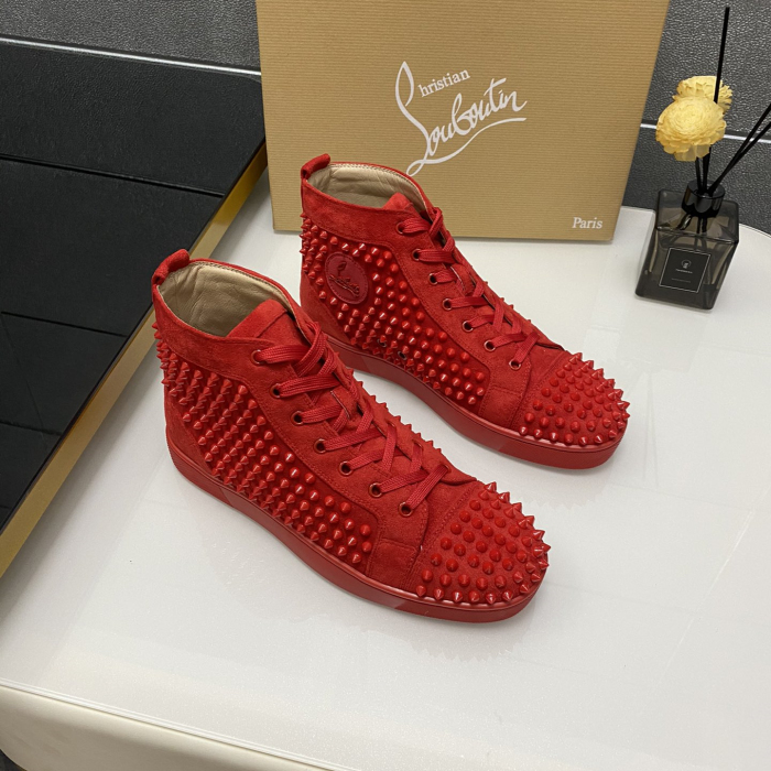 Christian Louboutin Louis Spikes High-Top Sneaker Size 36-46 4-Color