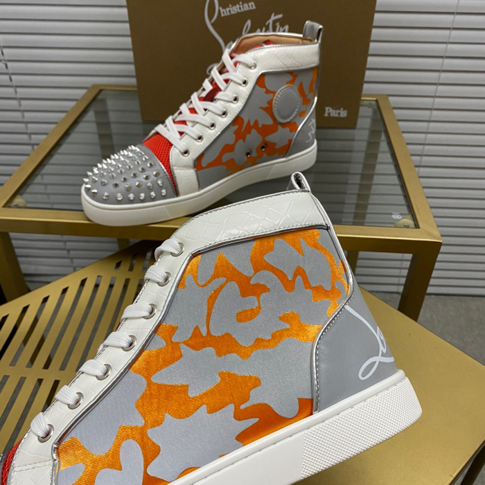 Christian Louboutin Lou Spikes High-Top Sneaker Size 36-46  9-Color