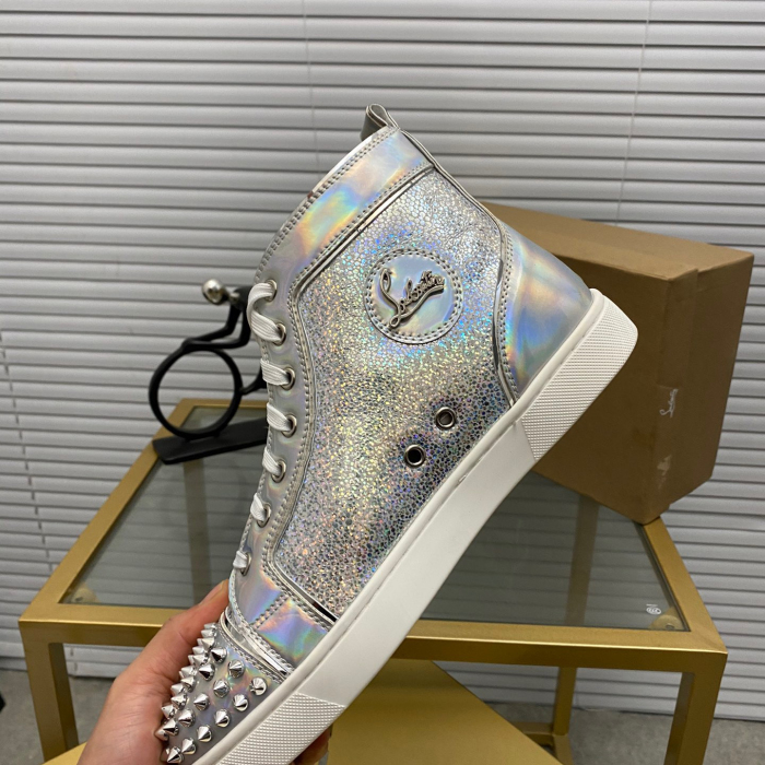 Christian Louboutin Lou Spikes High-Top Sneaker Size 36-46  10-Color