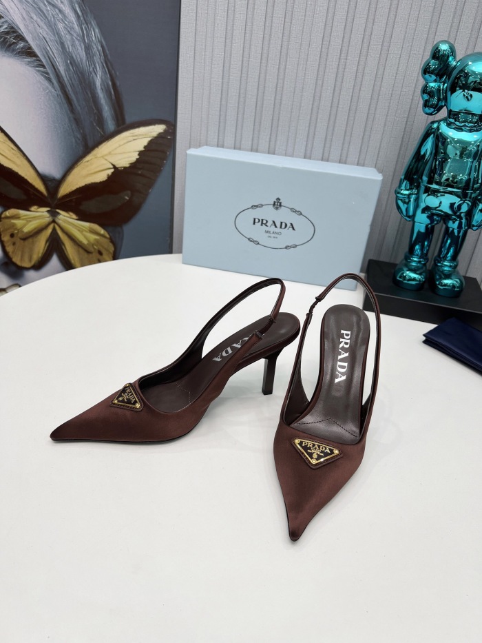 Prada Brushed Leather Slingback Pumps Size 35-41