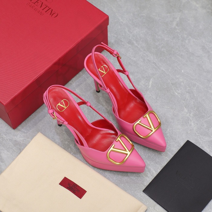 Valentino Vlogo Signature Calfskin Slingback Pumps Size 35-41 4-Color