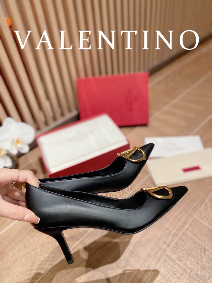 Valentino Vlogo Signature Calfskin Slingback Pumps Size 35-41 4-Color