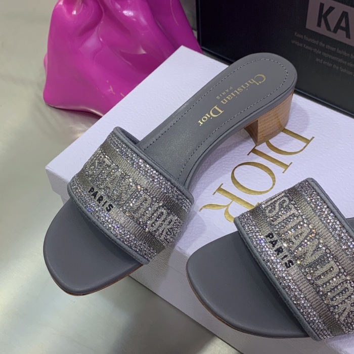 Dior Dway with Diamond Heeled Sandal Pumps Size 35-41 7-Color