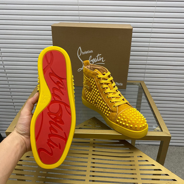 Christian Louboutin Louis Spikes High-Top Sneaker Size 36-46 10-Color