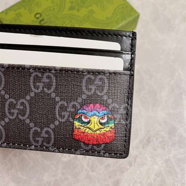 Gucci GG Kingsnake print GG Supreme card case Size 10*7cm Style: 451277