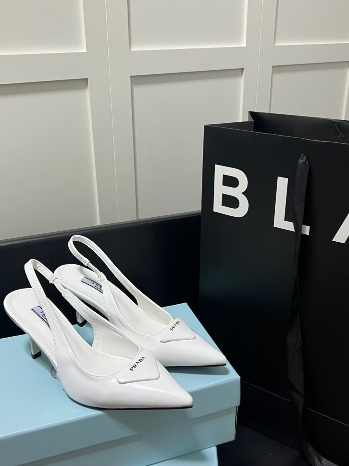 Prada Brushed Leather Slingback Pumps Size 35-41 3-Color