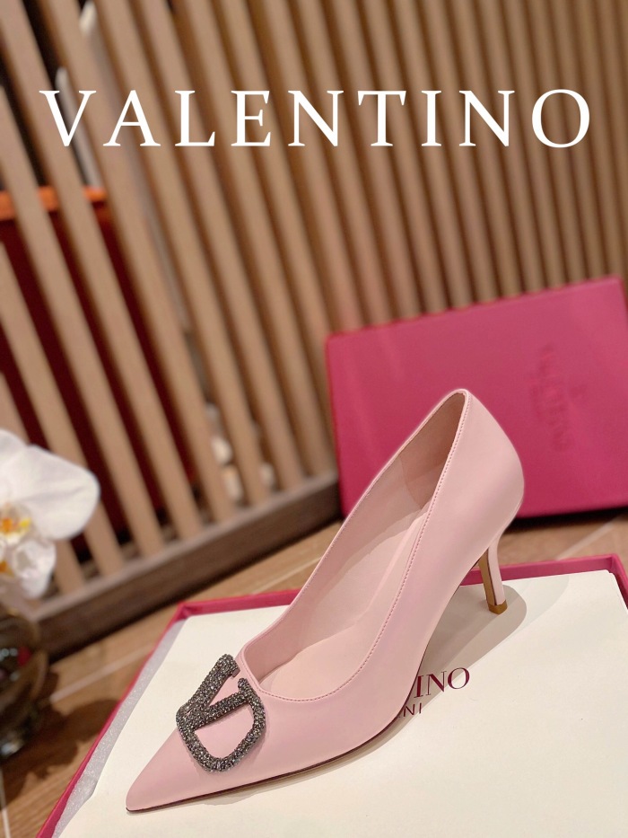 Valentino Vlogo Signature Satin Slingback Pumps Size 35-41 4-Color