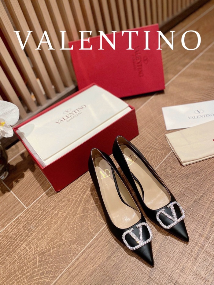 Valentino Vlogo Signature Satin Slingback Pumps Size 35-41 4-Color