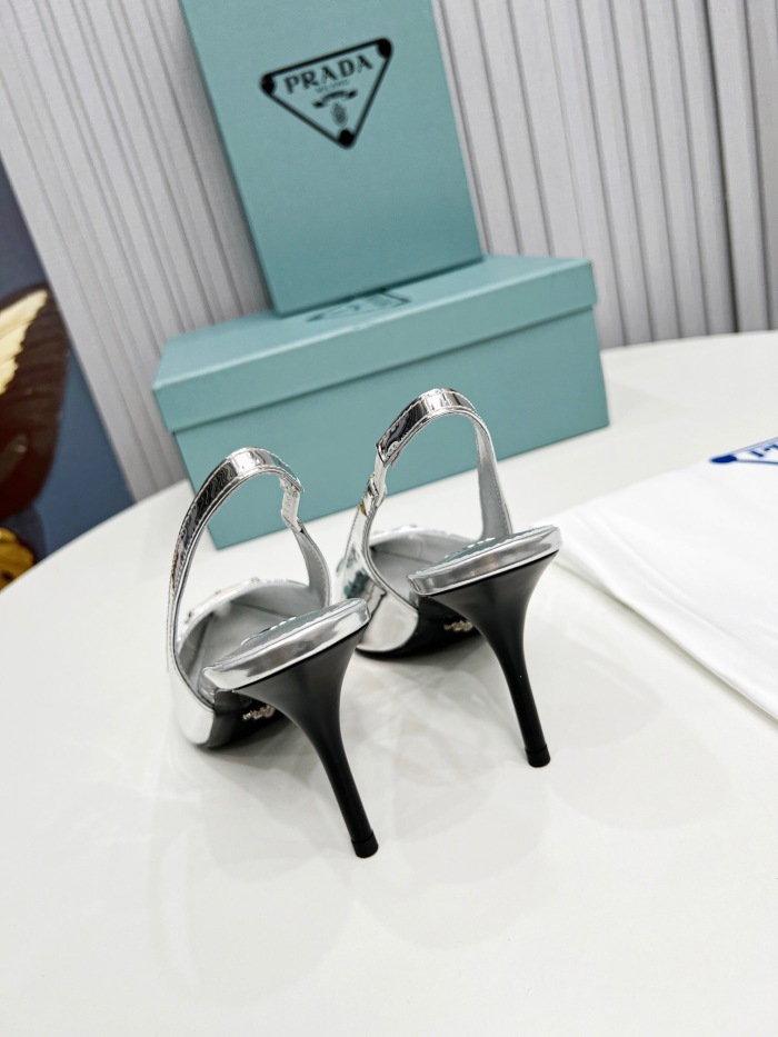 Prada Brushed Leather Slingback Pumps Size 35-41 8-Color