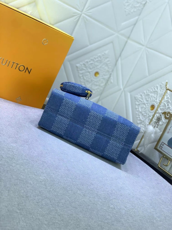 Louis Vuitton Monogram Reverse Giant Toron Denim Cowboy  Women Shopping Bags 25*19*11.5cm