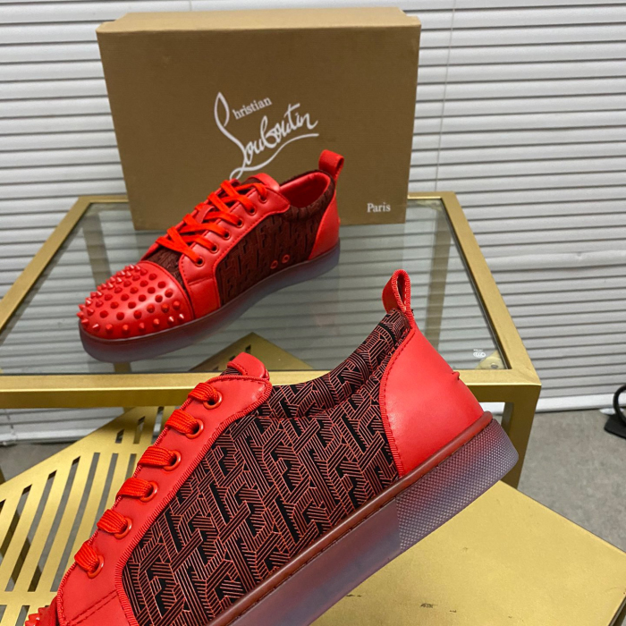 Christian Louboutin Louis Junior Spikes Sneaker Size 36-46  10-Color