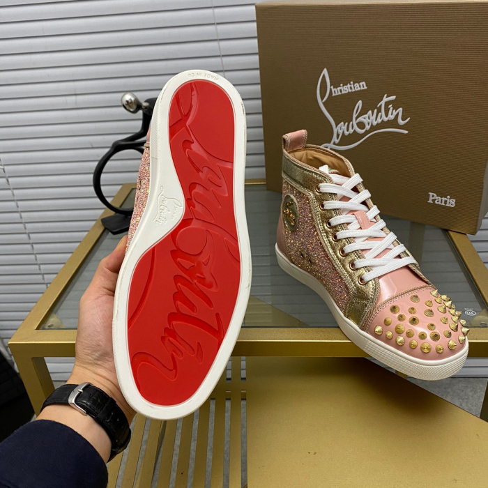 Christian Louboutin Lou Spikes High-Top Sneaker Size 36-46  10-Color