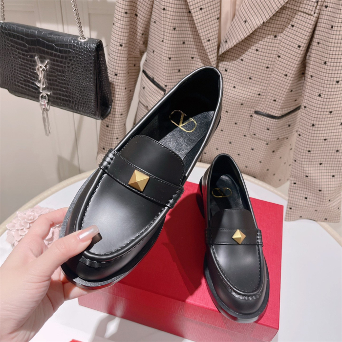 Valentino Roman Stud Brushed Calfskin Loafer Size 36-41