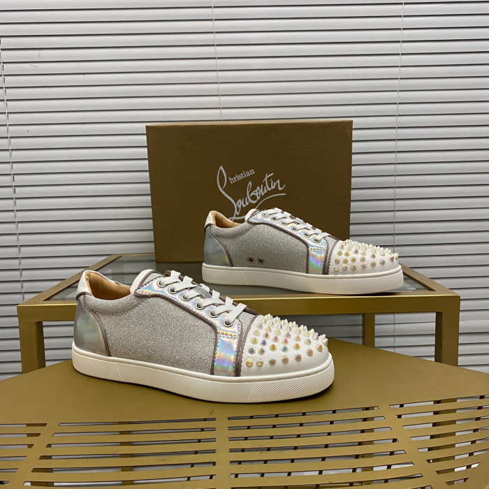 Christian Louboutin Louis Junior Spikes Sneaker Size 36-46  10-Color