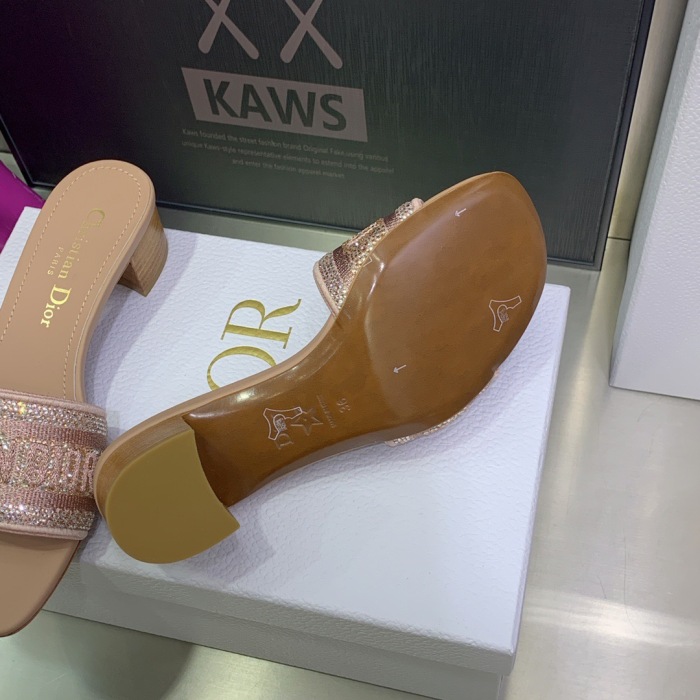 Dior Dway with Diamond Heeled Sandal Pumps Size 35-41 7-Color