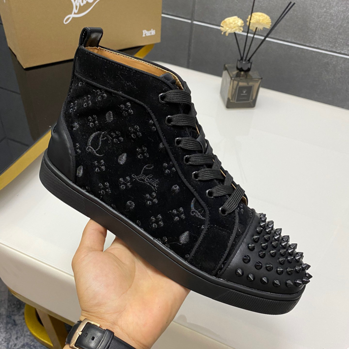 Christian Louboutin Lou Spikes High-Top Sneaker Size 36-46  10-Color