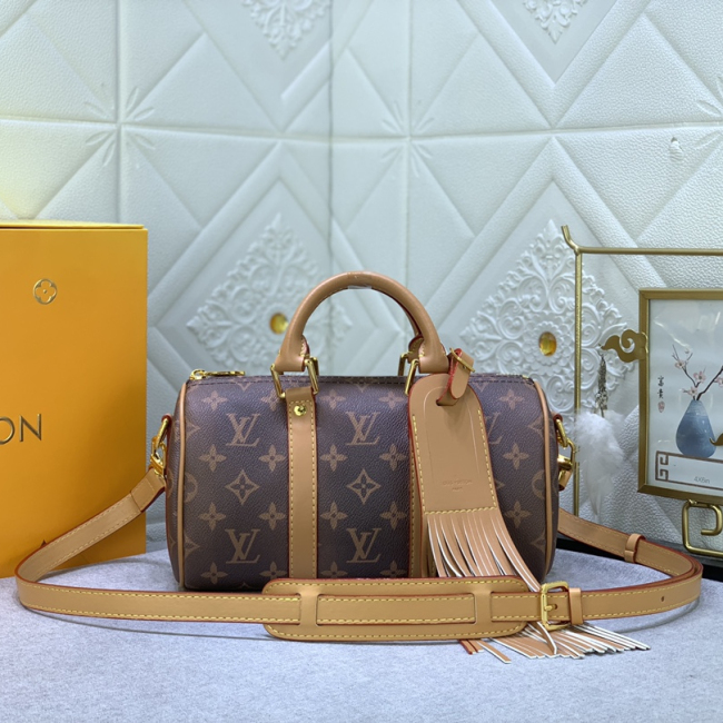 Louis Vuitton Monogram Eclipse Reverse Keepall 25 Travel Bags Size 25*15*11cm