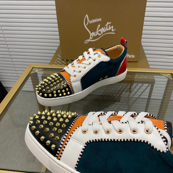 Christian Louboutin Louis Junior Spikes Sneaker Size 36-46  9-Color