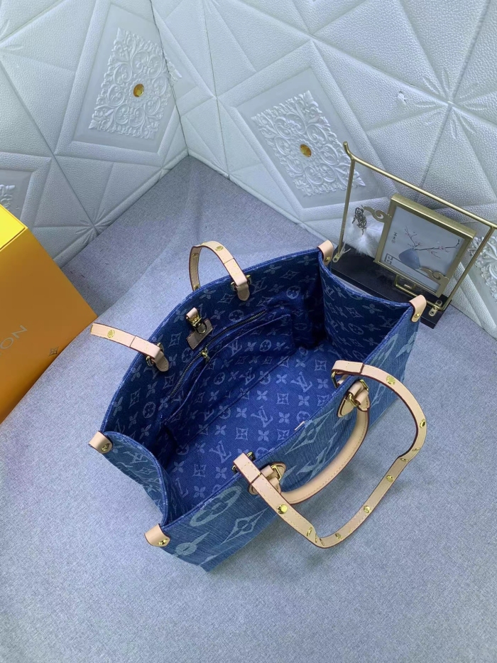 Louis Vuitton Onthego Denim Cowboy  Women Handbag 35*27*14cm
