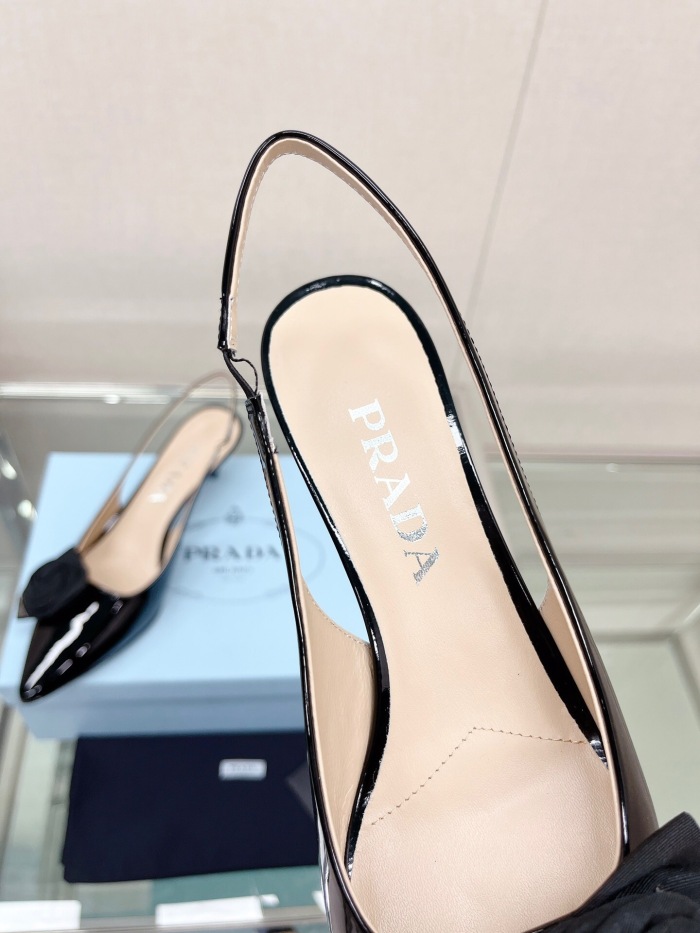 Prada Brushed Leather Slingback Pumps Size 35-40 2-Color