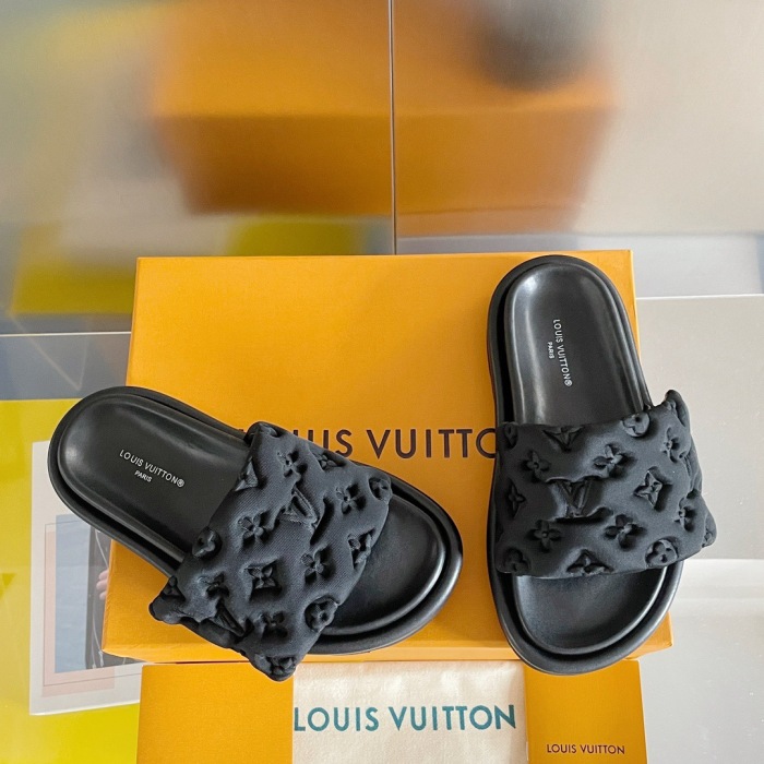 Louis Vuitton Pool Pillow Flat Comfort Slippers Size 36-46 5-Color