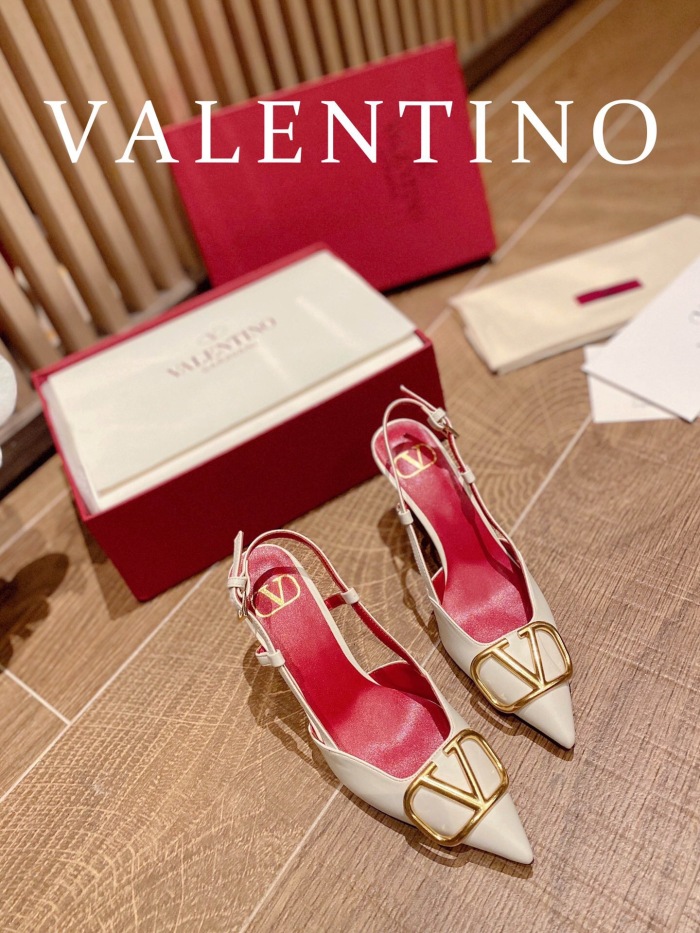 Valentino Vlogo Signature Calfskin Slingback Pumps Size 35-41 4-Color