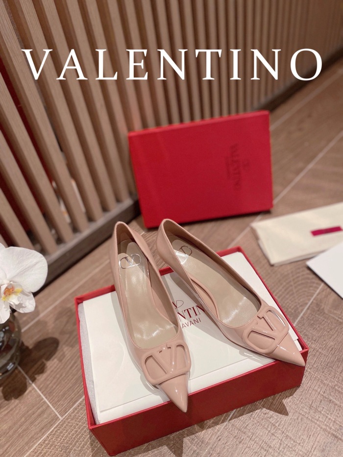 Valentino Vlogo Signature Patent Leather Slingback Pumps Size 35-41 4-Color