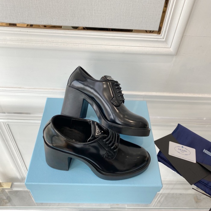 Prada Chocolate High-heeled Loafers Sneaker Size 35-40   3-Color