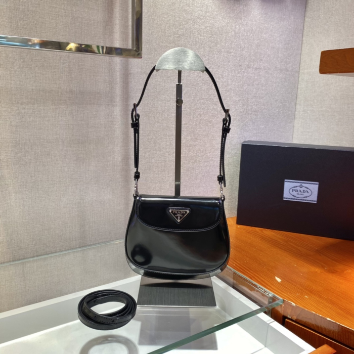 Prada 1BH188 Cleo brushed Leather Shoulder Bags Size 17*14.5*3cm