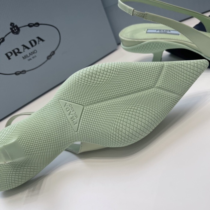 Prada Soft Padded Leather Slingback Pumps Size 35-41 4-Color