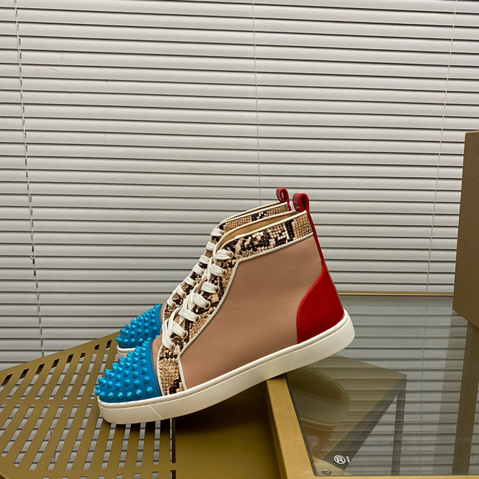 Christian Louboutin Lou Spikes High-Top Sneaker Size 36-46  9-Color