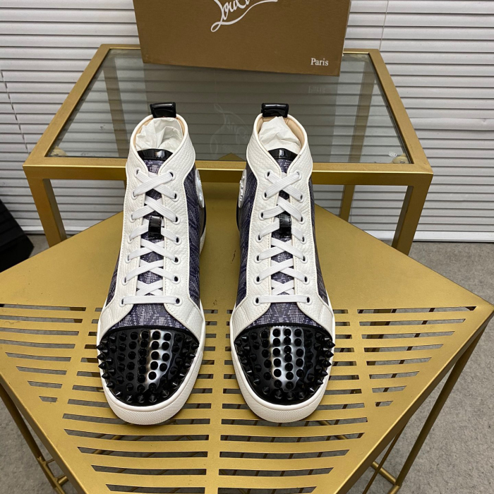 Christian Louboutin Lou Spikes High-Top Sneaker Size 36-46  9-Color