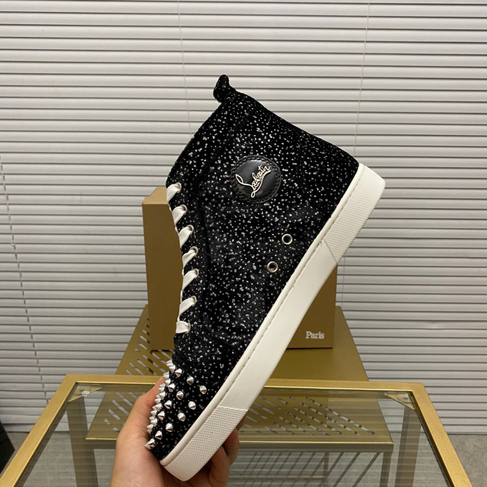 Christian Louboutin Lou Spikes High-Top Sneaker Size 36-46  10-Color