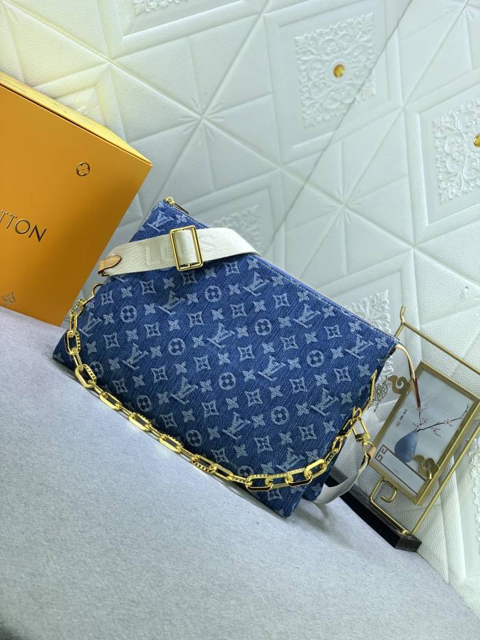 Louis Vuitton Monogram Coussin Denim Cowboy  Shoulder Bags Size 34*24*12cm