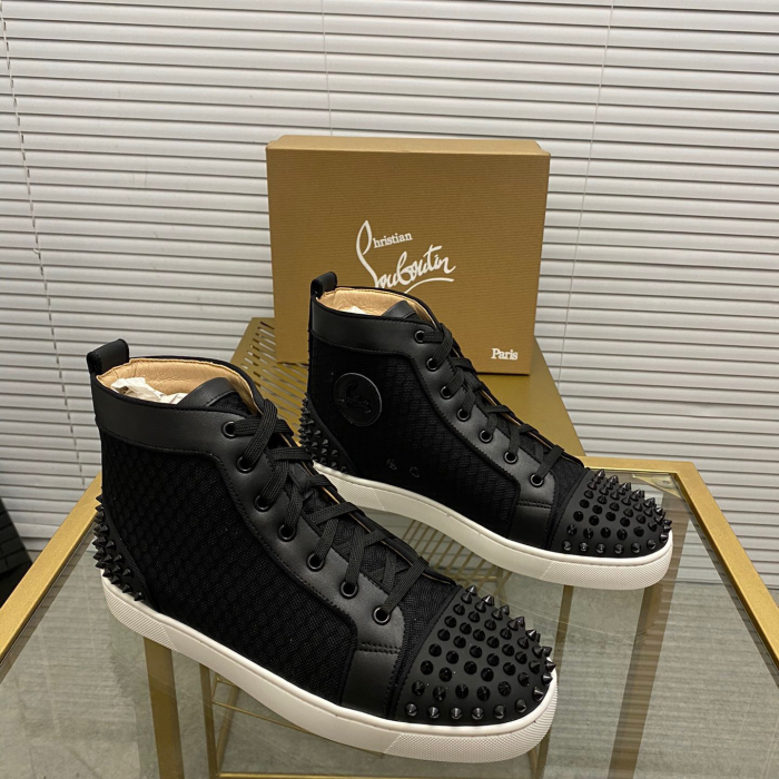 Christian Louboutin Louis Spikes High-Top Sneaker Size 36-46  5-Color