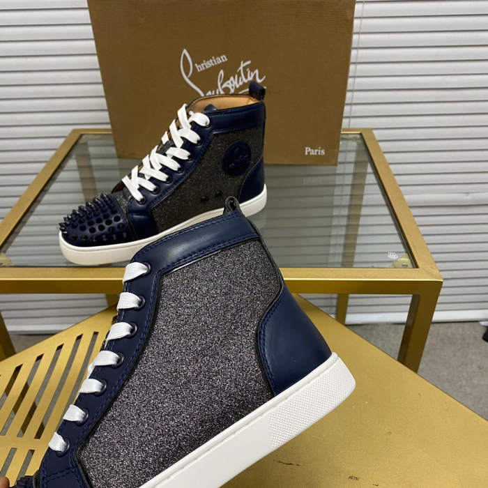 Christian Louboutin Lou Spikes High-Top Sneaker Size 36-46  10-Color