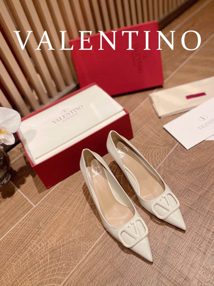 Valentino Vlogo Signature Patent Leather Slingback Pumps Size 35-41 4-Color
