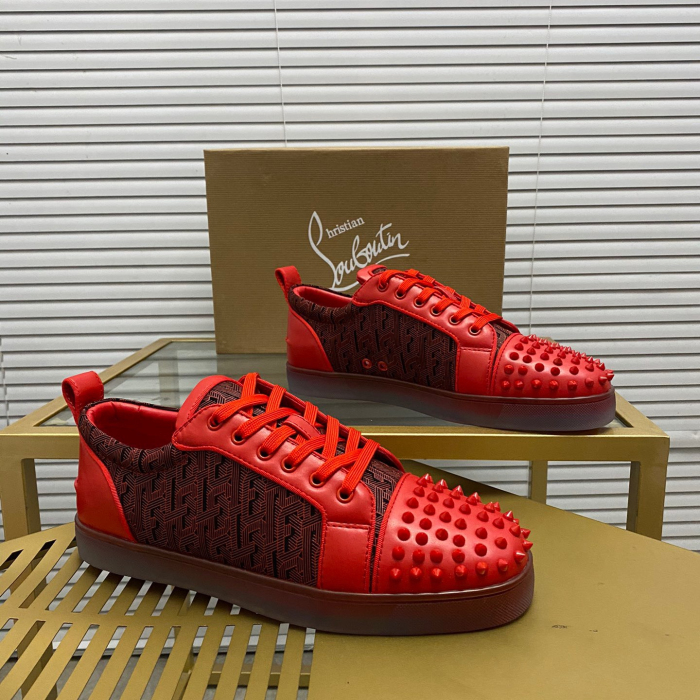 Christian Louboutin Louis Junior Spikes Sneaker Size 36-46  10-Color