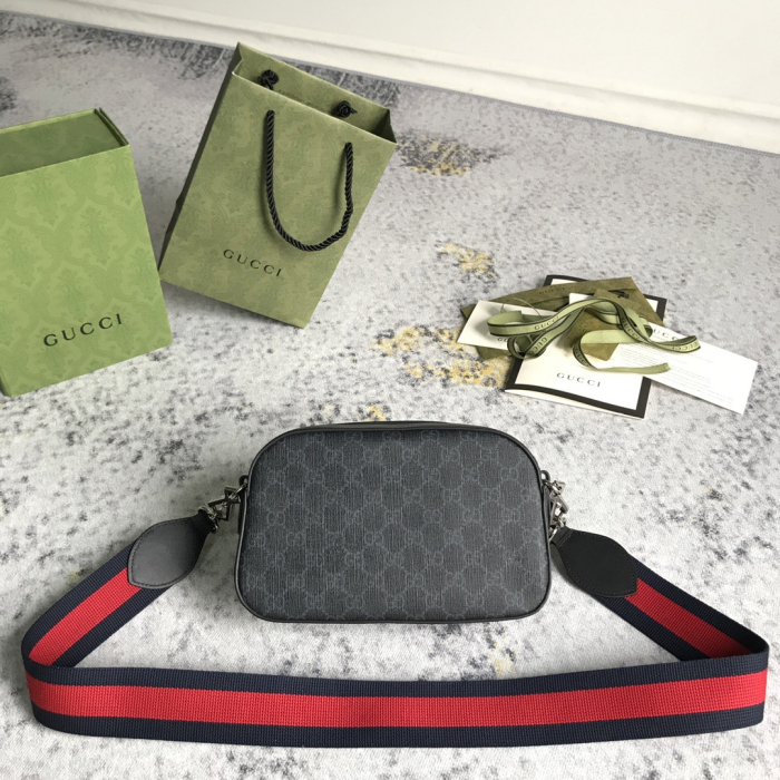 Gucci GG Supreme Black Men Shoulder Bags Size 24*15*7.5cm