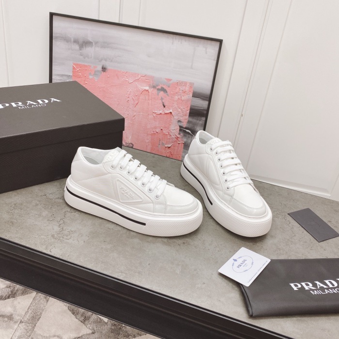 Prada Macro Re-Nylon and Leather Sneaker Size 35-40   2-Color