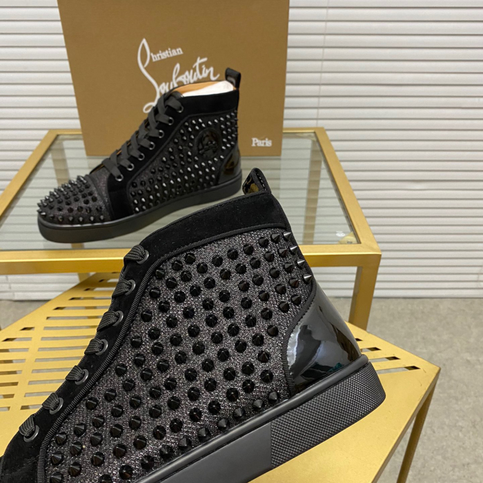 Christian Louboutin Louis Spikes High-Top Sneaker Size 36-46 10-Color