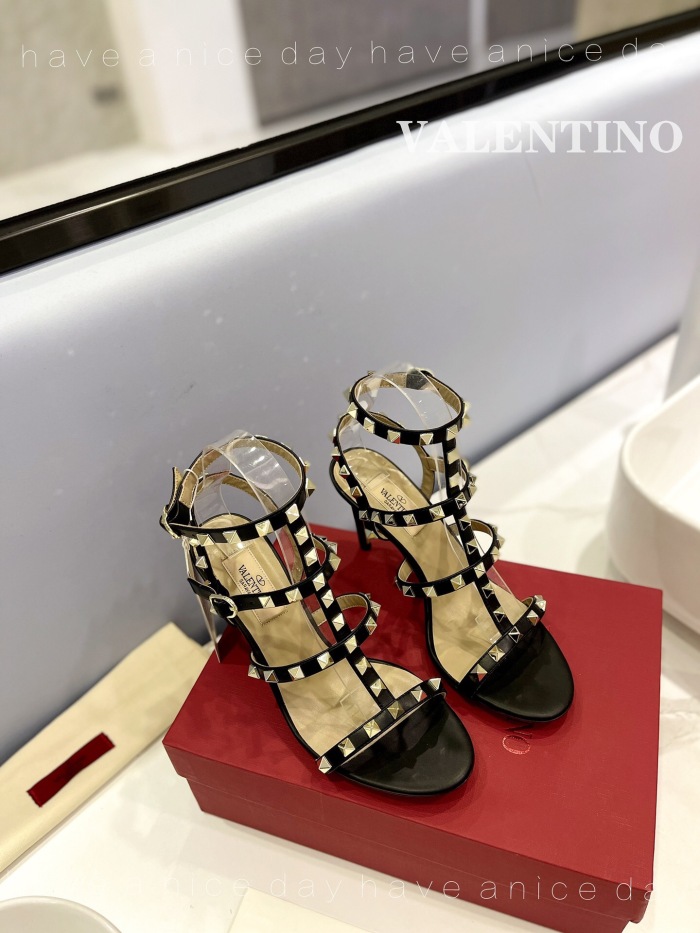 Valentino Rockstud Calfskin Ankle Strap Pumps Size 35-41 4-Color