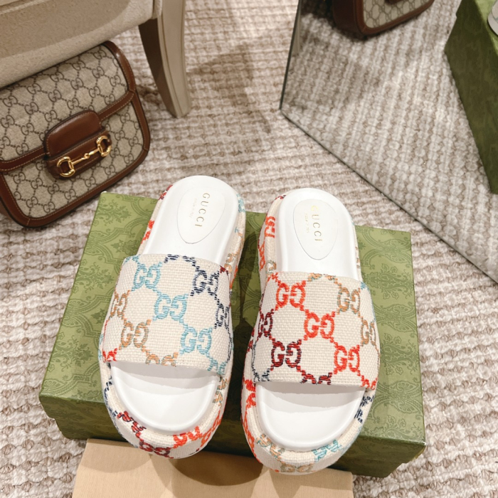 Gucci Platform Sandal Slippers Size 36-45  4-Color