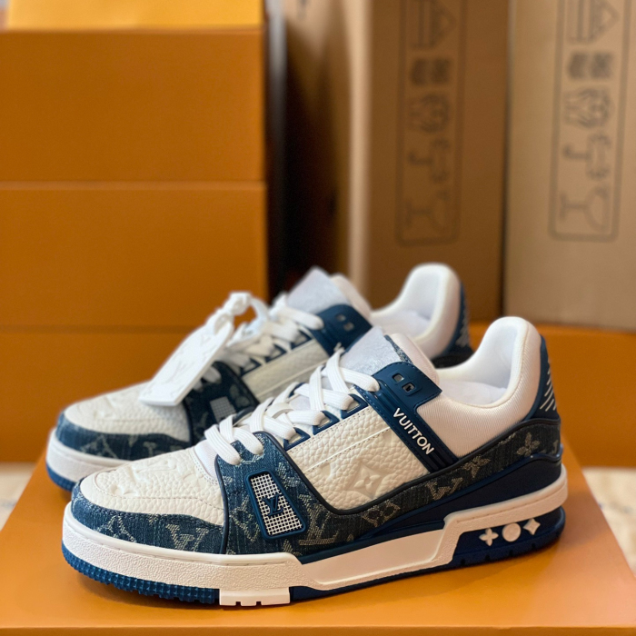 Louis Vuitton Trainer Monogram denim Sneaker Size 36-46  5-Color