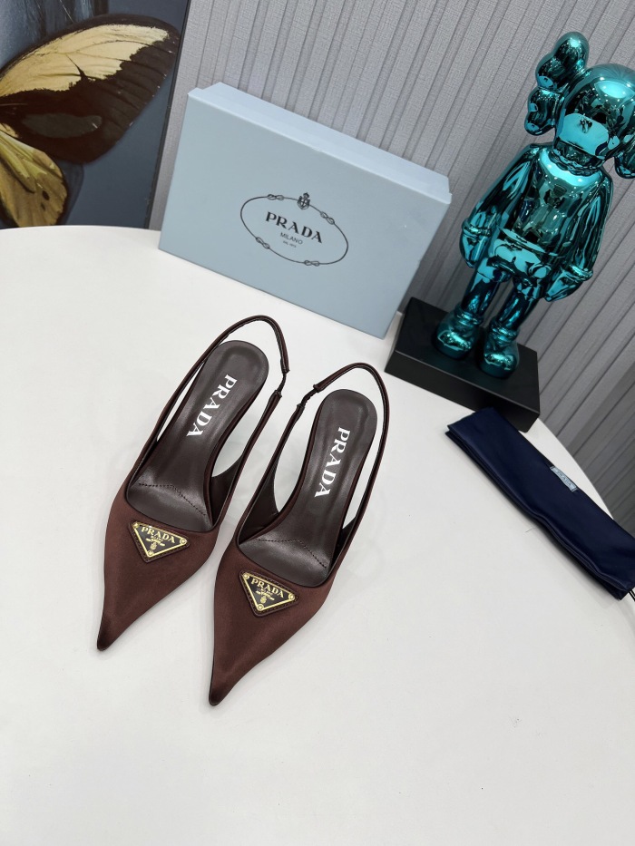 Prada Brushed Leather Slingback Pumps Size 35-41